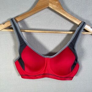 Freya Sonic Moulded Sports Bra Underwire High Impact Workout Hot Crimson Red 28D
